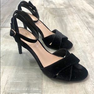 Kelly and Katie black velvet stiletto heal